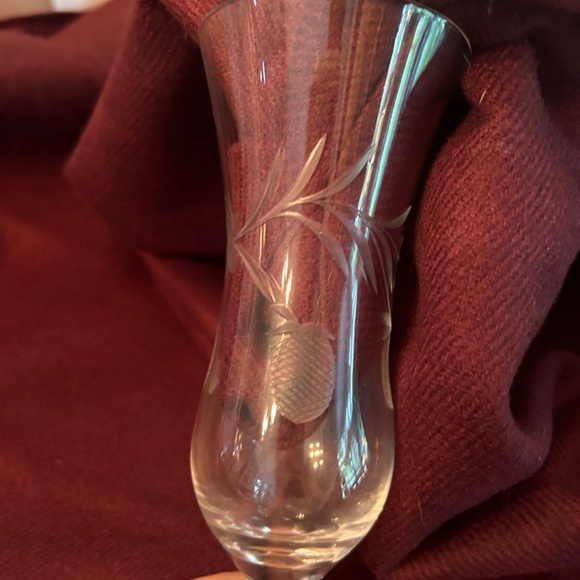 Hand Cut Pineapple Pattern Goblets - Picture 2 of 3